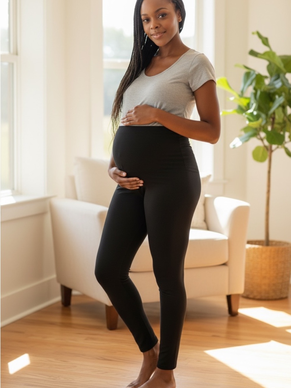 Liz Lange Maternity Leggings XS Black Over Belly Full Panel Stretch Target
